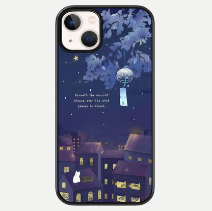Moonlit Cat Silence Glass Case For iPhone 13 Mini by Custom World