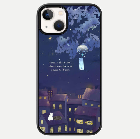 Moonlit Cat Silence Glass Case For iPhone 13 Mini by Custom World
