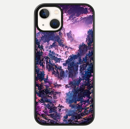 Mystic Cascade Peaks Glass Case For iPhone 13 Mini by Custom World