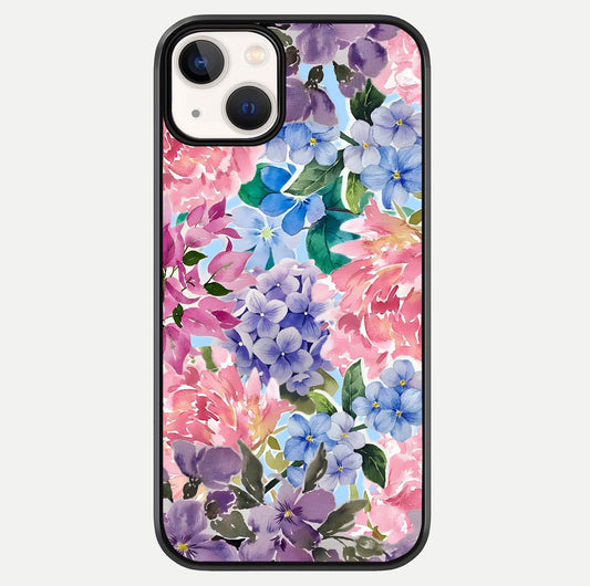 Pastel Floral Mix Glass Case For iPhone 13 Mini by Custom World
