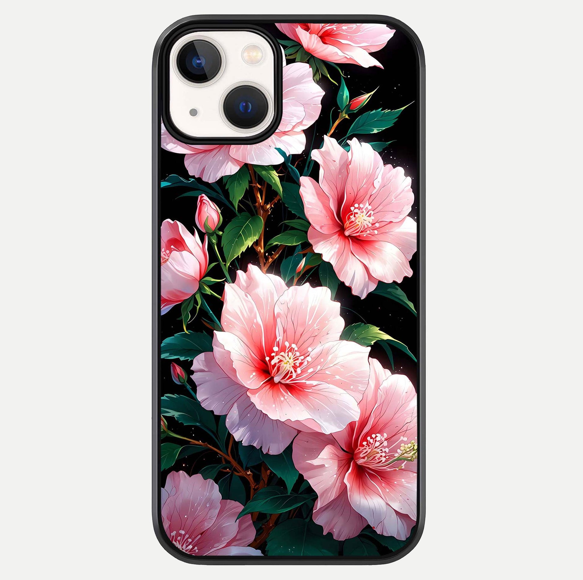 Peach Flower Glass Case For iPhone 13 Mini by Custom World