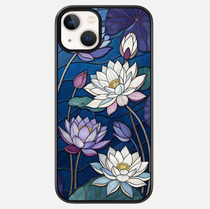 Purple Lotus Stained Glass Case For iPhone 13 Mini by Custom World