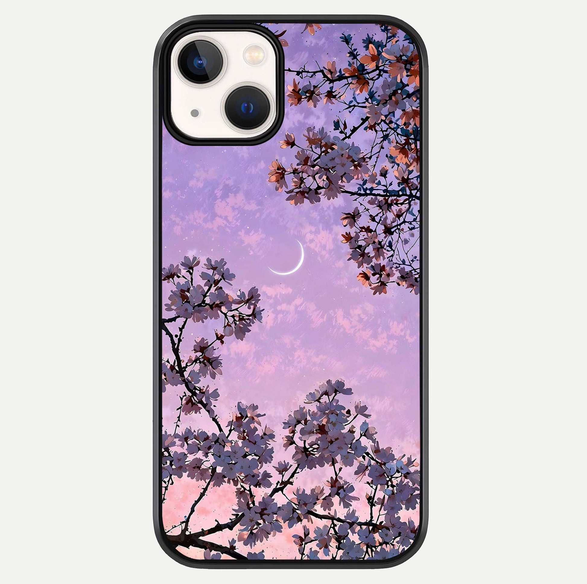 Purple Serenity Moon Glass Case For iPhone 13 Mini by Custom World