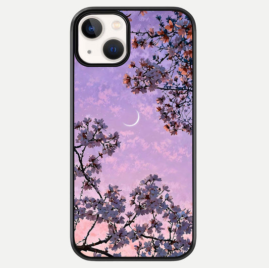 Purple Serenity Moon Glass Case For iPhone 13 Mini by Custom World