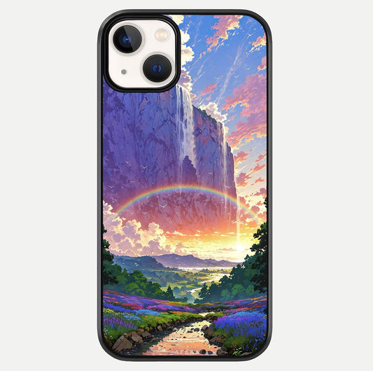 Rainbow Valley Dream Glass Case For iPhone 13 Mini by Custom World
