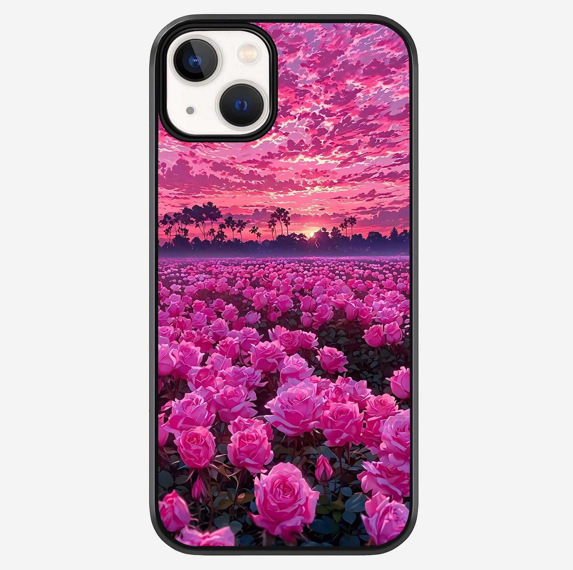 Rose Sunset Valley Glass Case For iPhone 13 Mini by Custom World