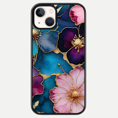 Sparkle Floral Glass Case For iPhone 13 Mini by Custom World