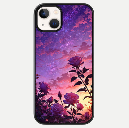Starlit Rose Twilight Glass Case For iPhone 13 Mini by Custom World