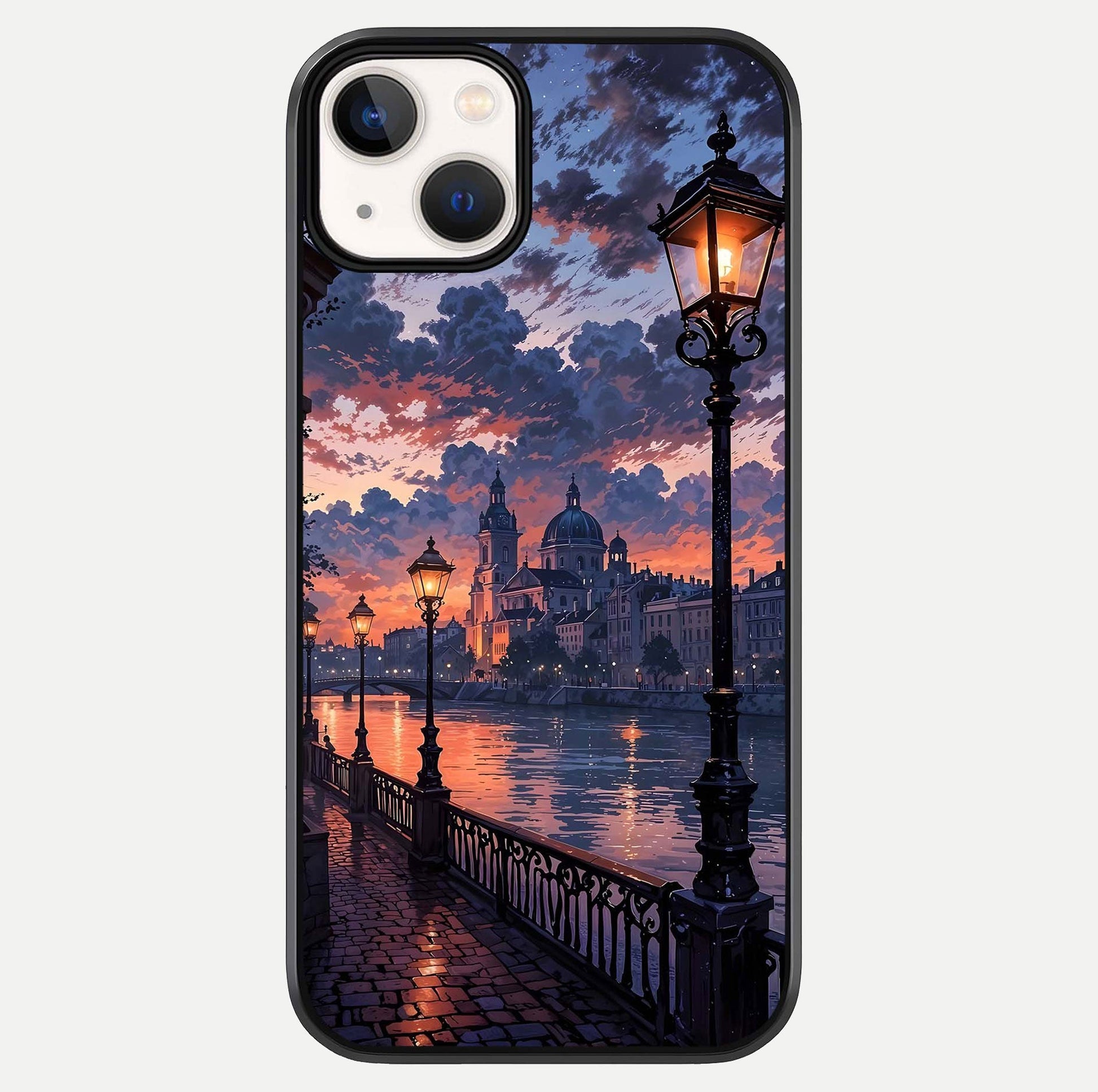 Twilight River Lights Glass Case For iPhone 13 Mini by Custom World