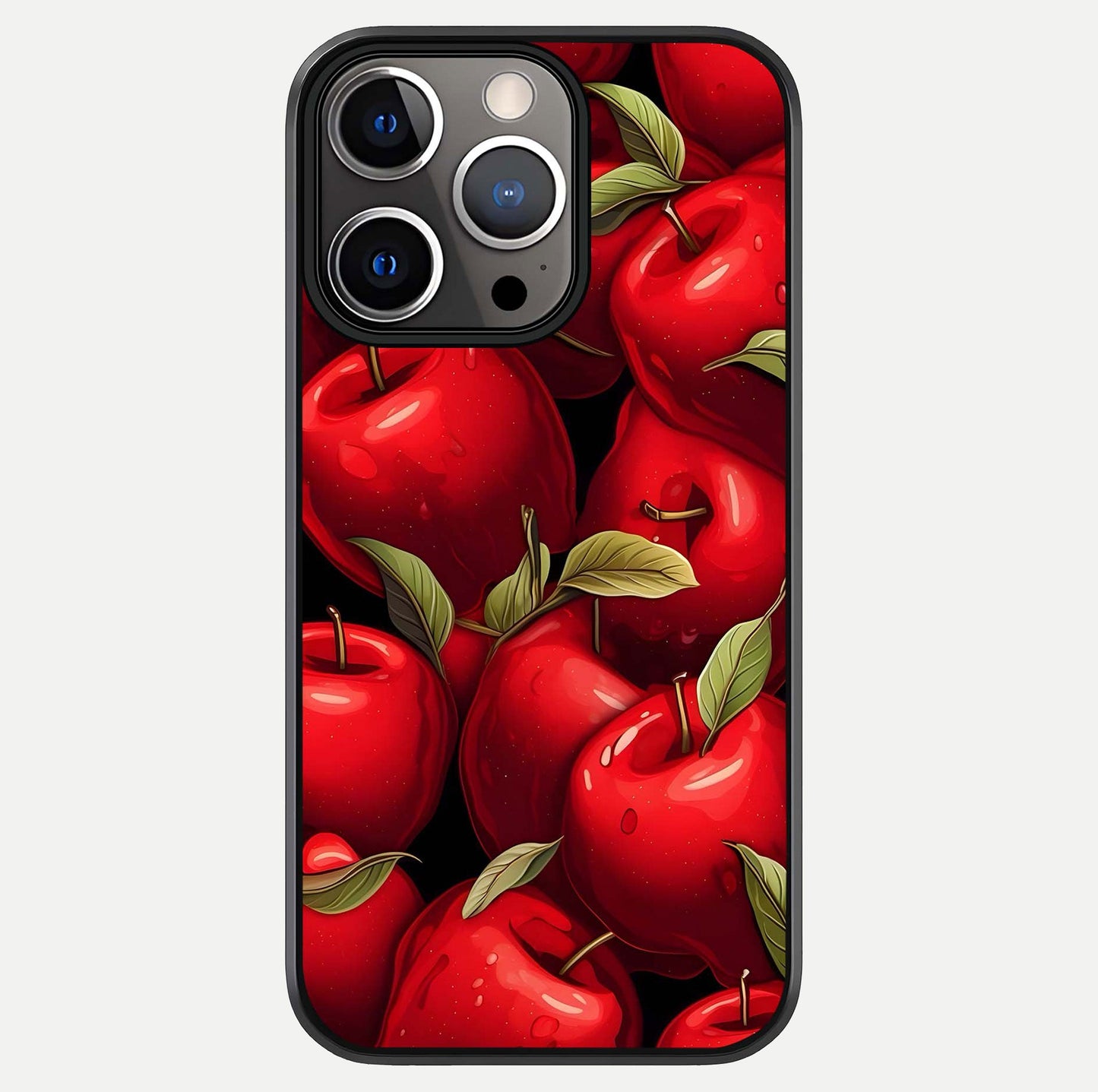 Apple Pattern Glass Case For iPhone 13 Pro by Custom World