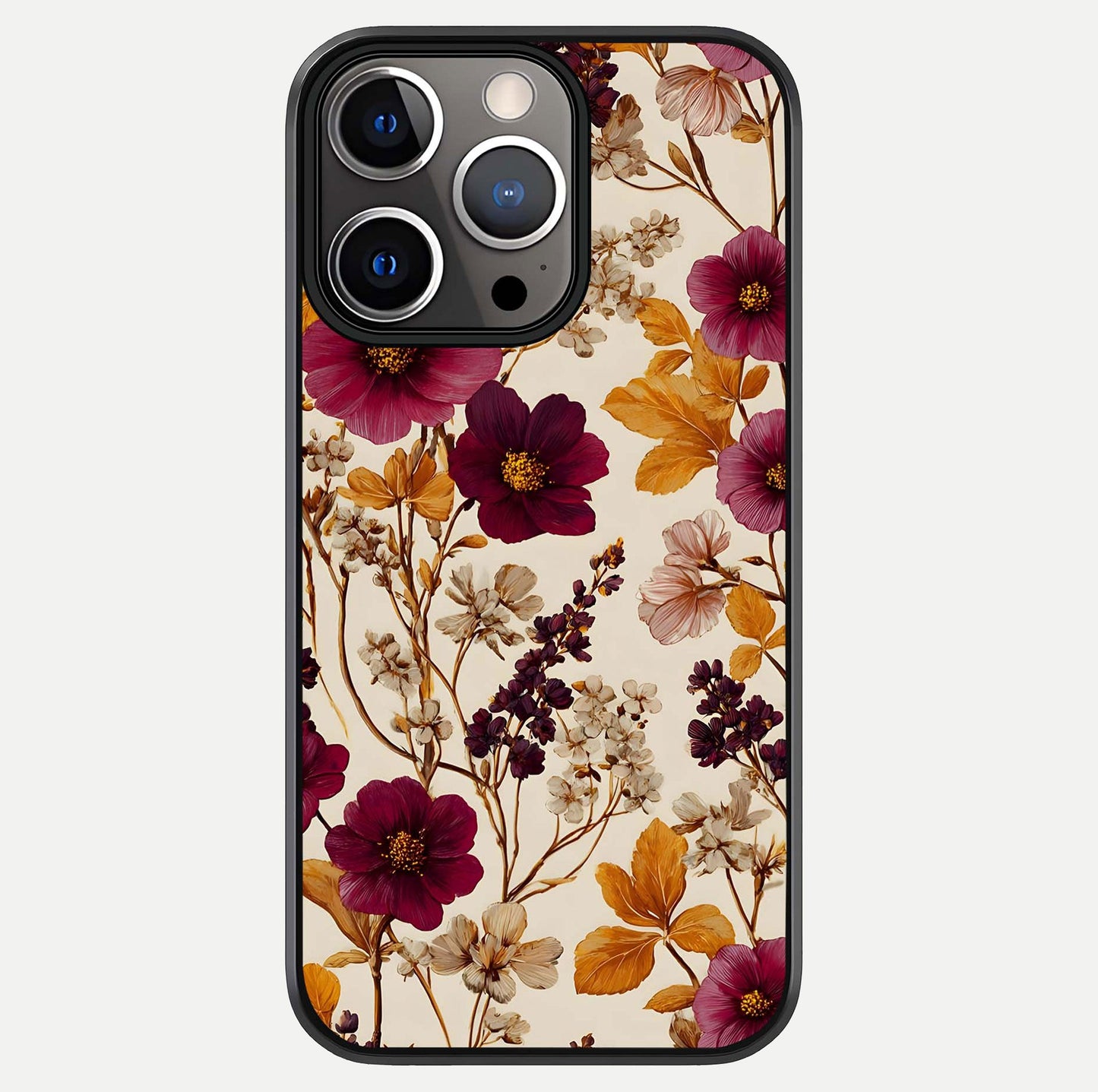 Autumn Wine Bloom Glass Case For iPhone 13 Pro by Custom World