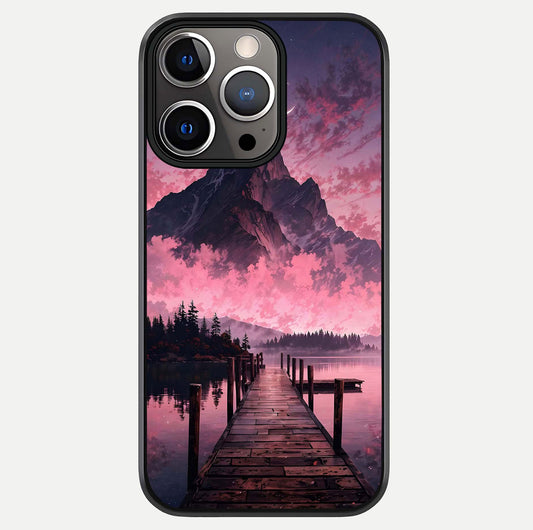 Beautiful Mountain View Glass Case For iPhone 16 Pro by Custom World