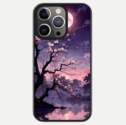 Blossom Pink Moon Glass Case For iPhone 13 Pro by Custom World