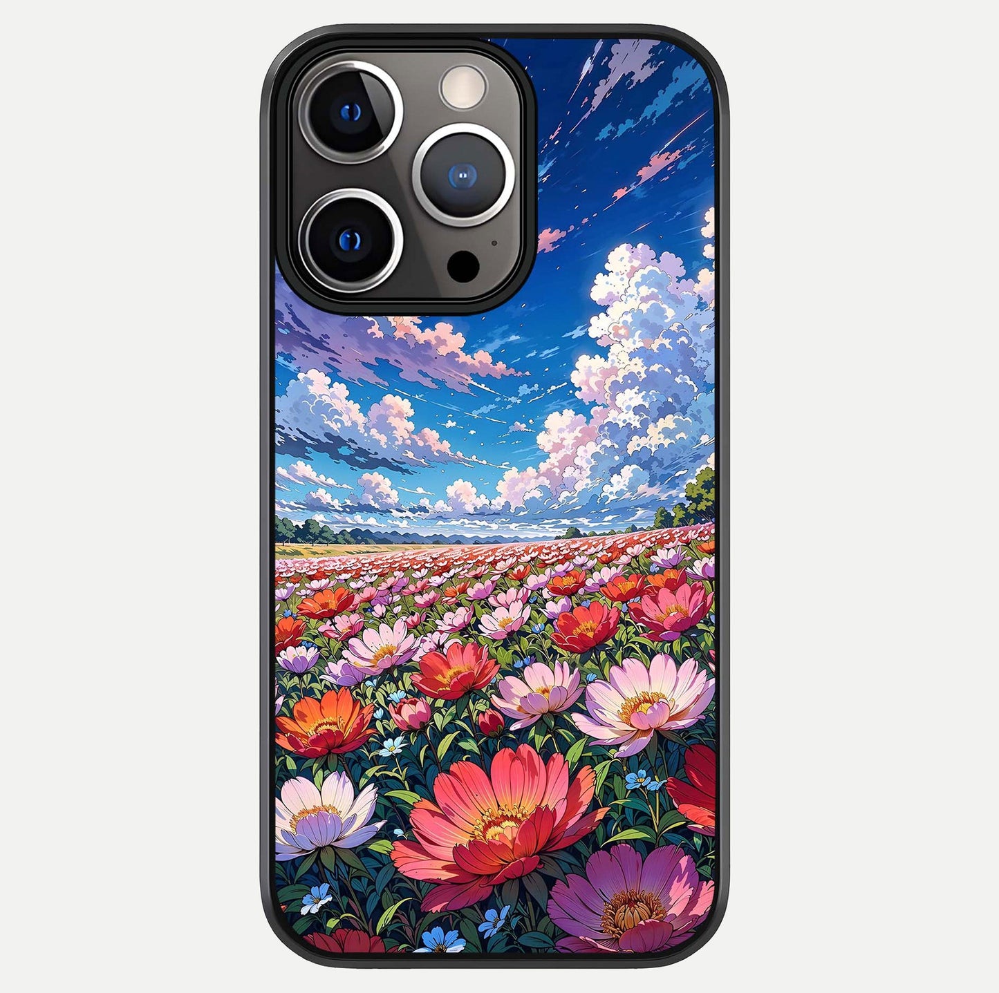 Blossom Sky Field Glass Case For iPhone 13 Pro by Custom World