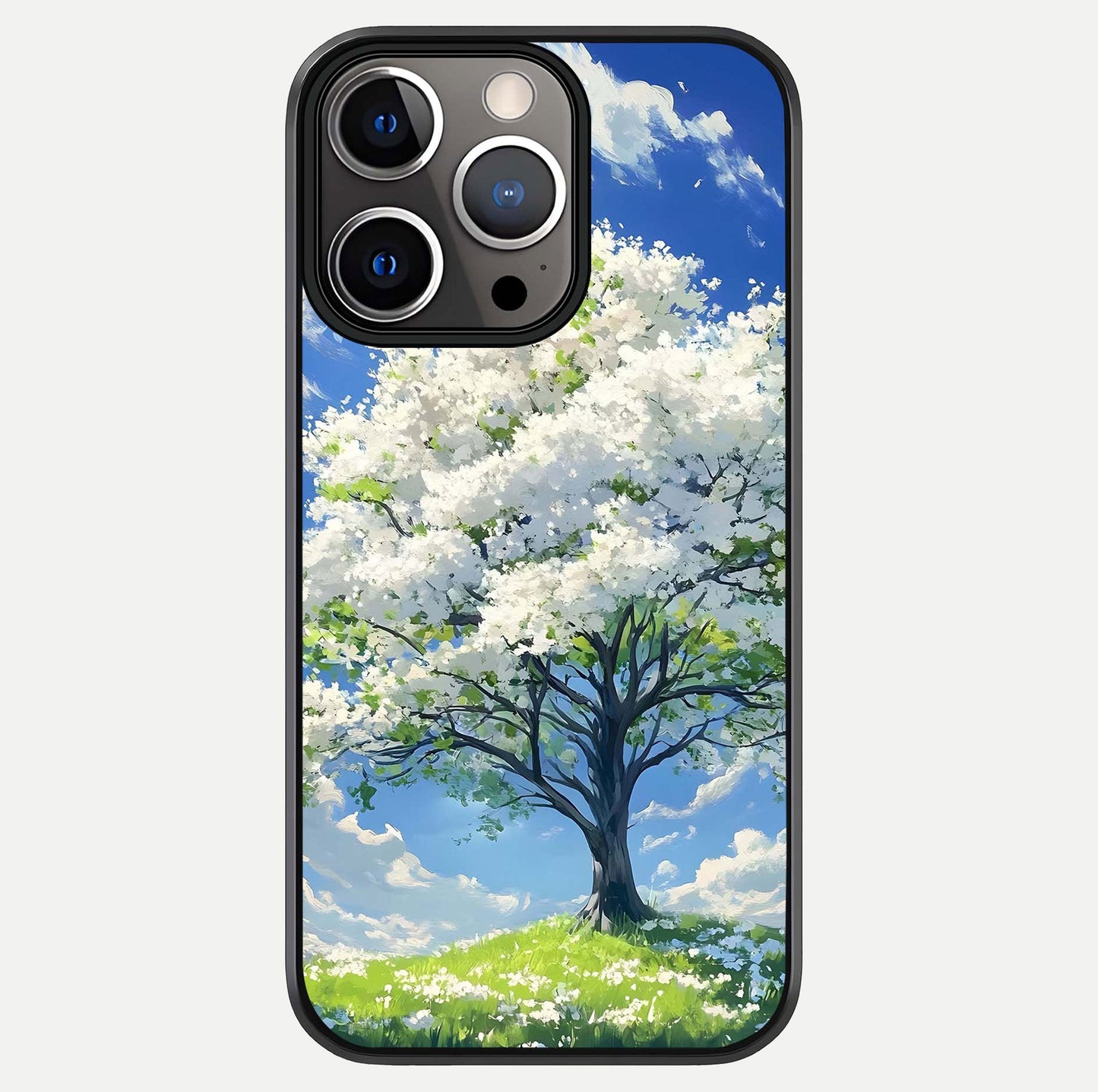 Blossom Sky Serenity Glass Case For iPhone 13 Pro by Custom World