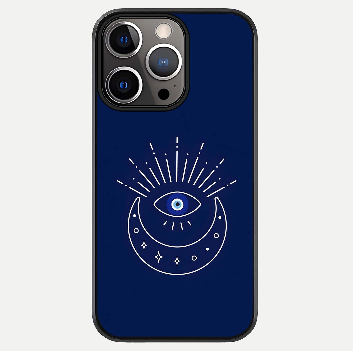 Blue Evil Eye Glass Case For iPhone 13 Pro by Custom World