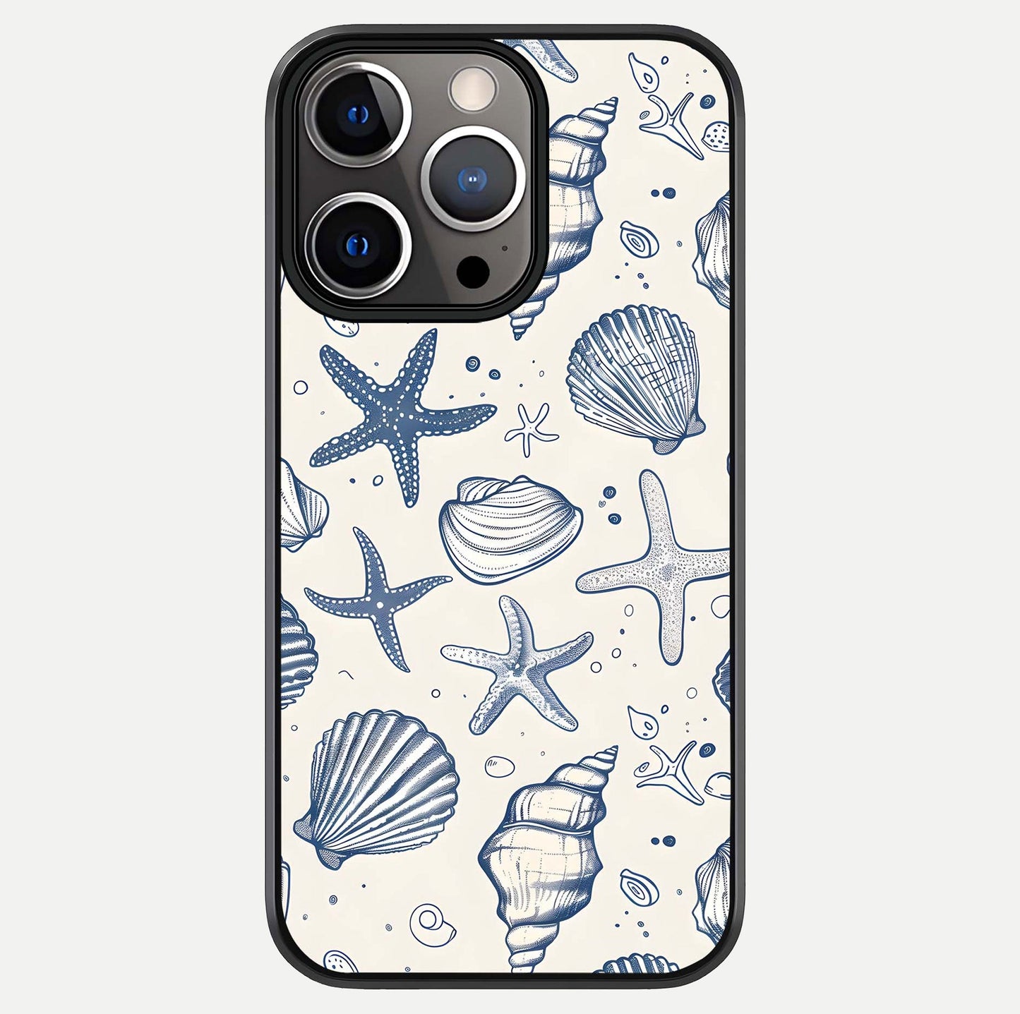 Blue Ocean Outline Glass Case For iPhone 13 Pro by Custom World