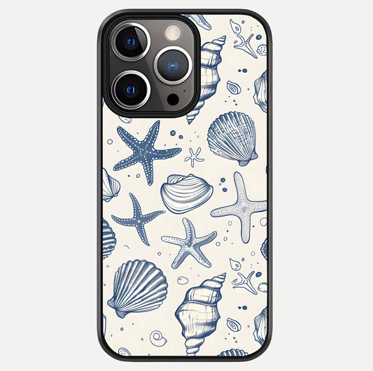 Blue Ocean Outline Glass Case For iPhone 13 Pro by Custom World