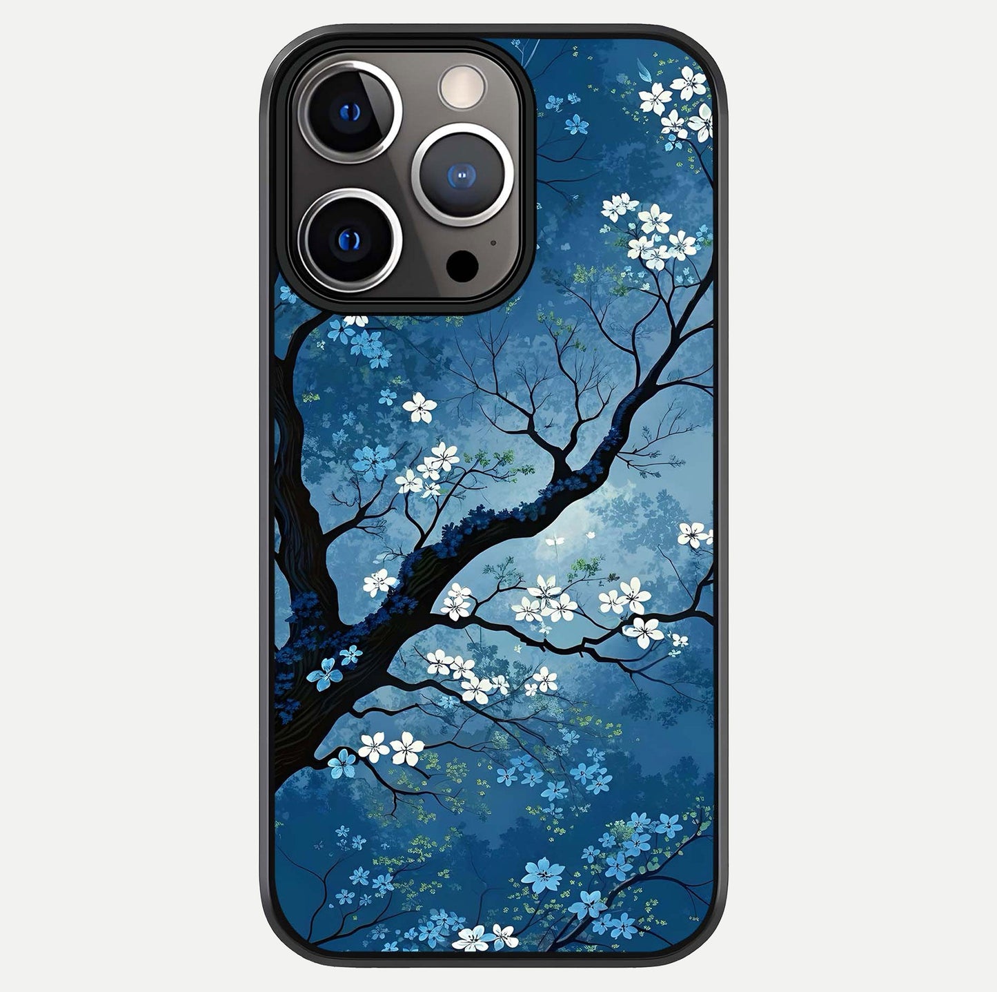 Blue Tree Serenity Glass Case For iPhone 13 Pro by Custom World