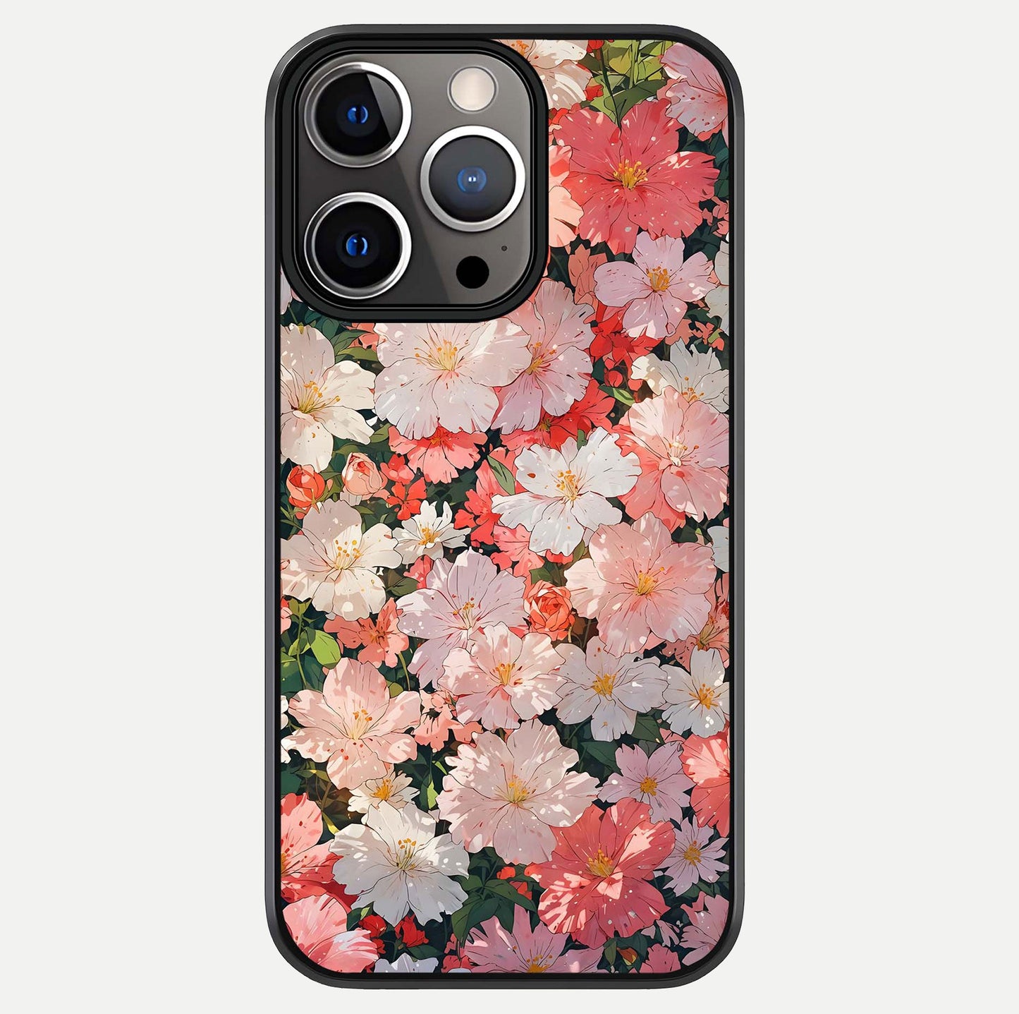 Blush Bloom Field Glass Case For iPhone 13 Pro by Custom World