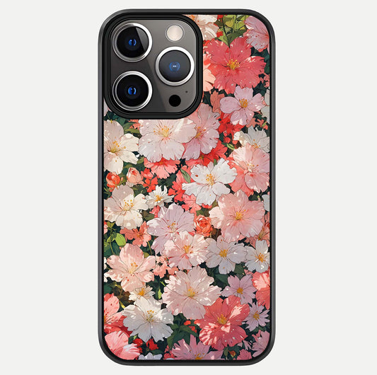 Blush Bloom Field Glass Case For iPhone 13 Pro by Custom World