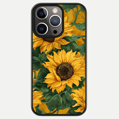Bright Sunflower Bloom Glass Case For iPhone 13 Pro by Custom World