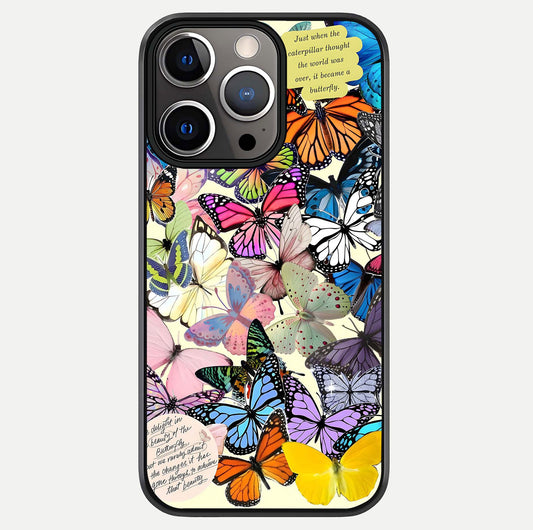 Butterflies Petal Dream Glass Case For iPhone 13 Pro by Custom World