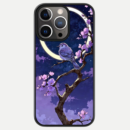 Celestial Bird Blossom Glass Case For iPhone 13 Pro by Custom World