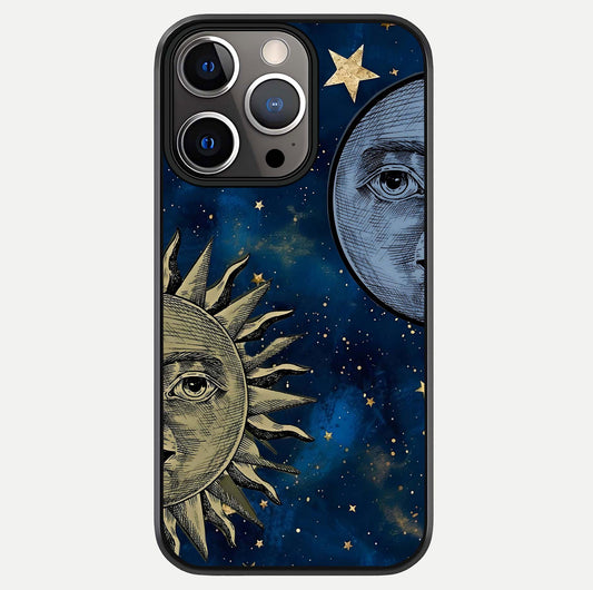 Celestial Moon With Sun Glass Case For iPhone 13 Pro by Custom World