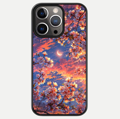 Celestial Sakura Sunset Glass Case For iPhone 13 Pro by Custom World