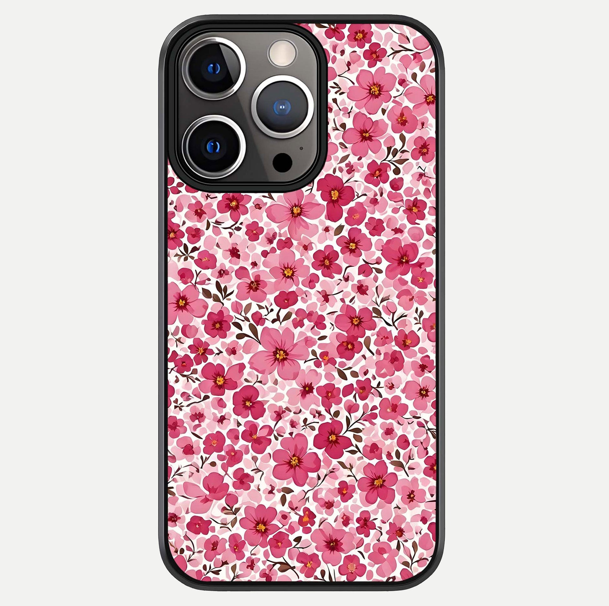 Cherry Blossom Charm Glass Case For iPhone 13 Pro by Custom World