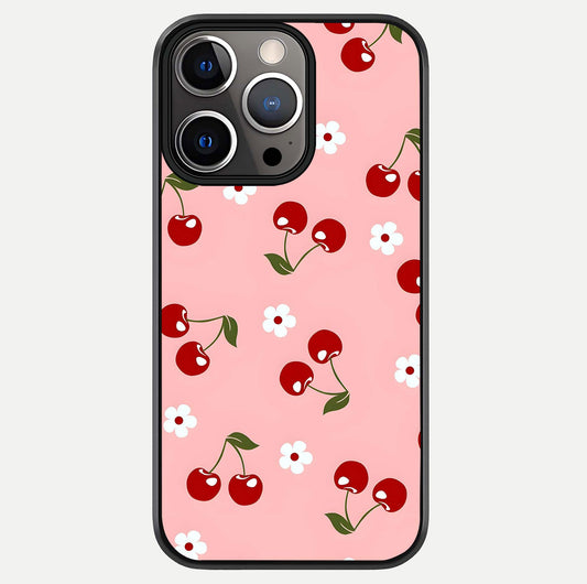 Cherry Love Mood Glass Case For iPhone 13 Pro by Custom World