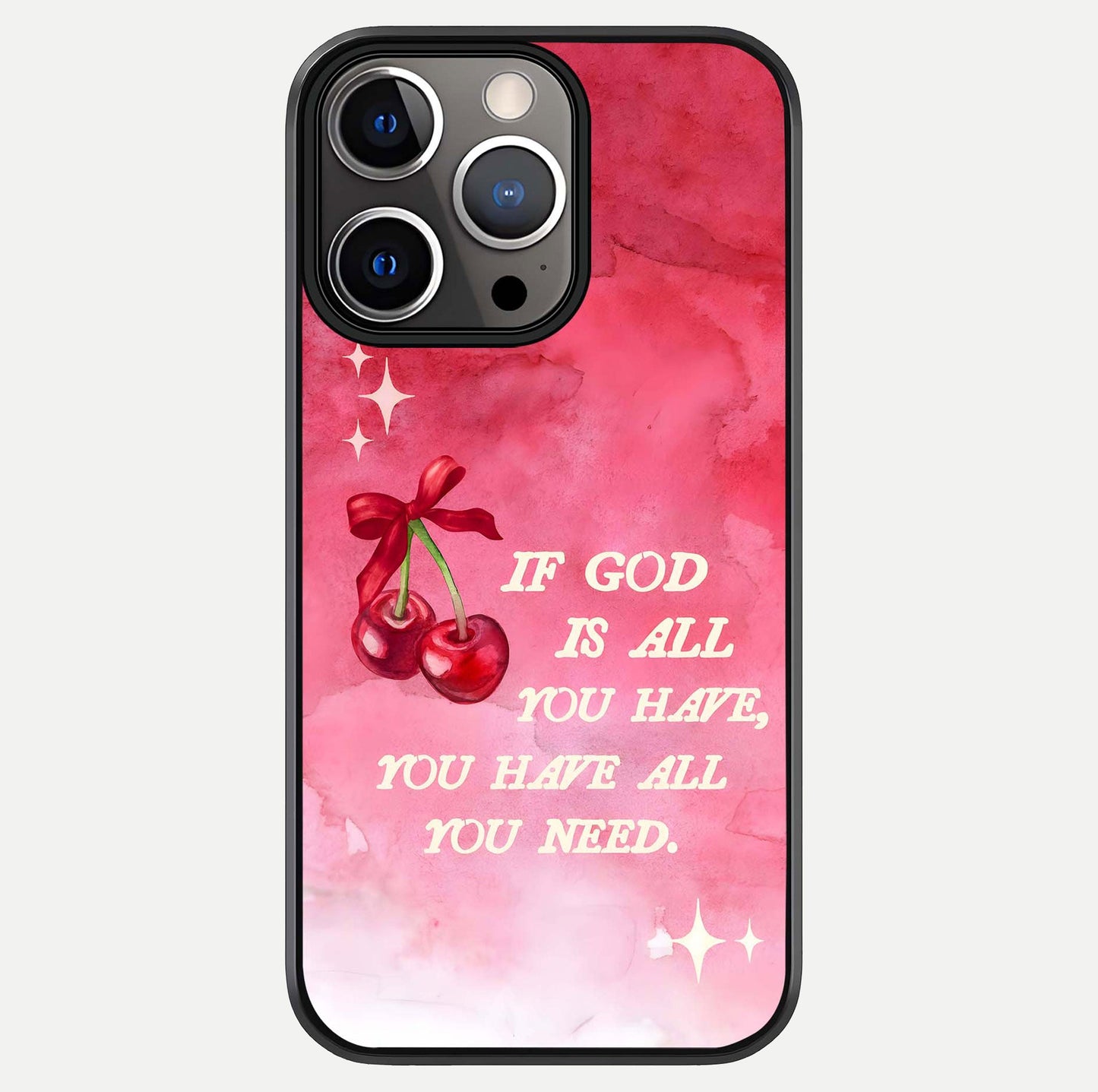 Cherry Quote Glass Case For iPhone 13 Pro by Custom World