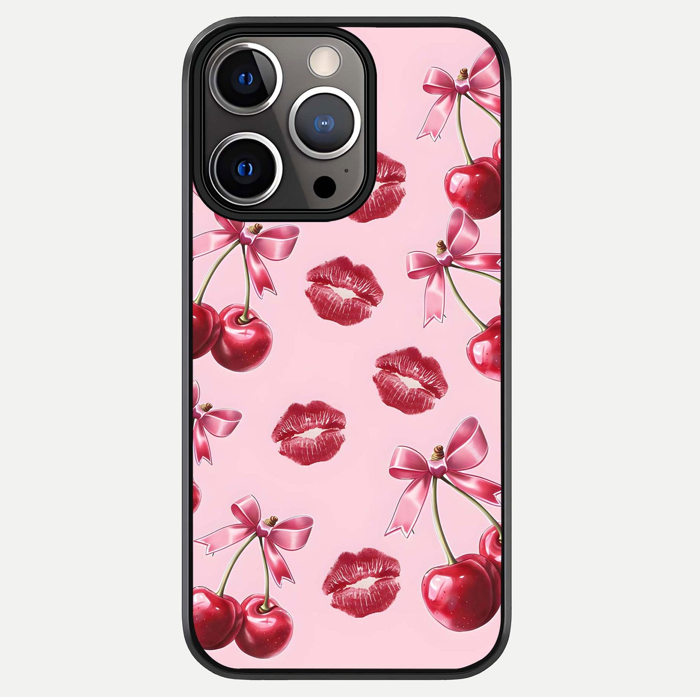 Cherry With Lips Glass Case For iPhone 13 Pro by Custom World