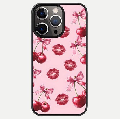 Cherry With Lips Glass Case For iPhone 13 Pro by Custom World