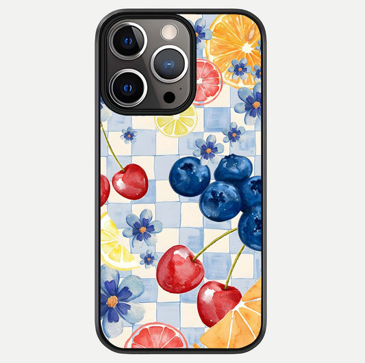 Citrus Bloom Joy Glass Case For iPhone 13 Pro by Custom World