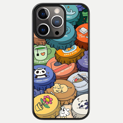 Coins Patterns Glass Case For iPhone 13 Pro by Custom World