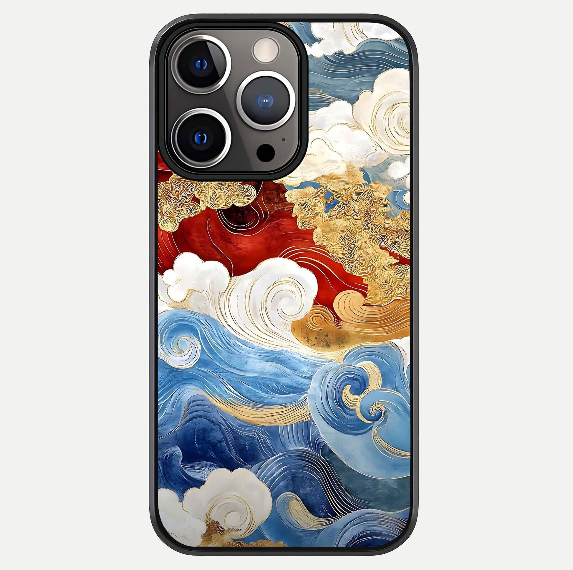 Colored Waves Glass Case For iPhone 13 Pro by Custom World