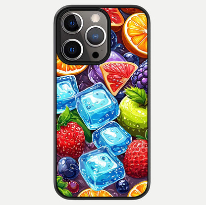 Colorful Fruits With Ice Glass Case For iPhone 13 Pro by Custom World