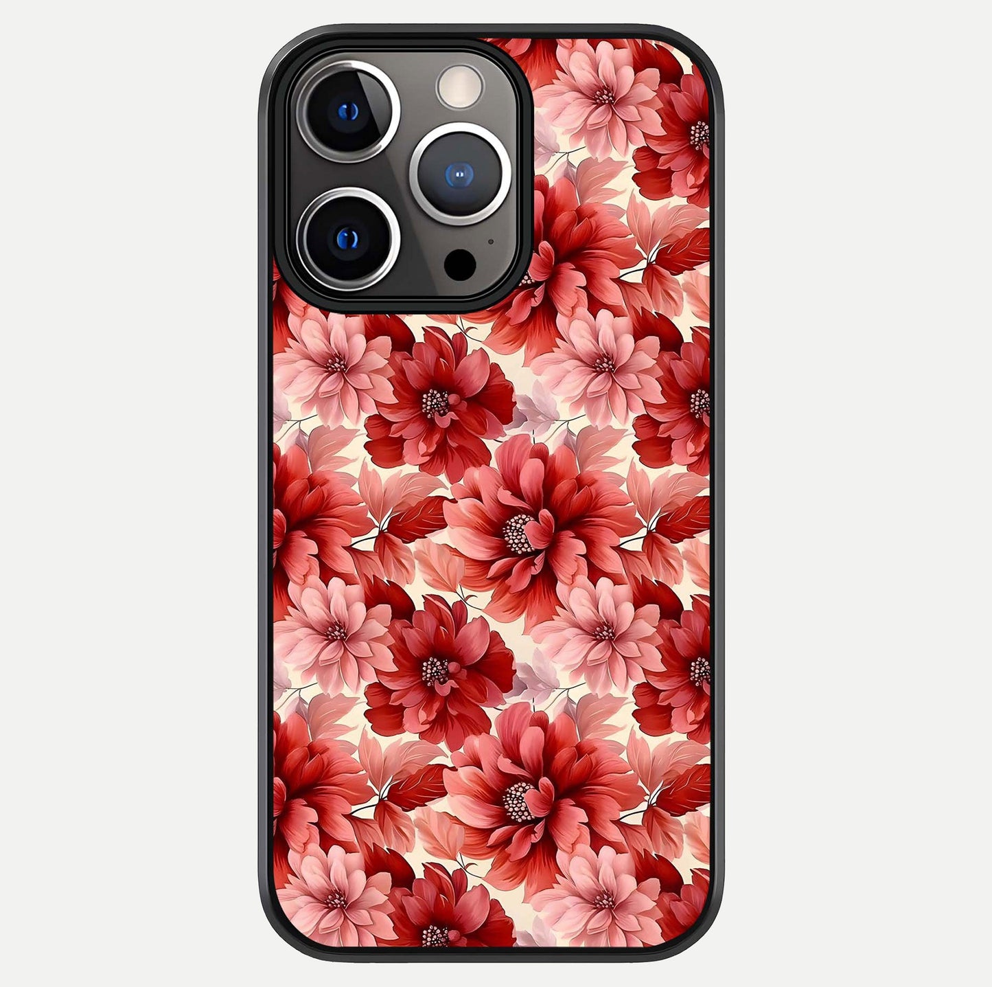 Crimson Love Petals Glass Case For iPhone 13 Pro by Custom World