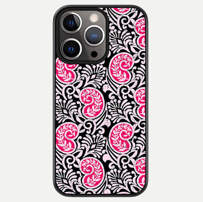 Crimson Paisley Charm Glass Case For iPhone 13 Pro by Custom World