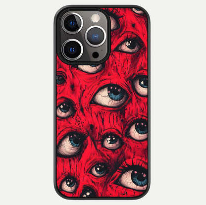 Crimson Watch Eyes Glass Case For iPhone 13 Pro by Custom World