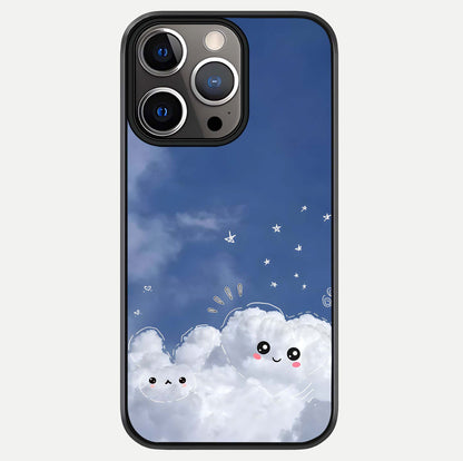 Cute Blossom Cloud Glass Case For iPhone 13 Pro by Custom World
