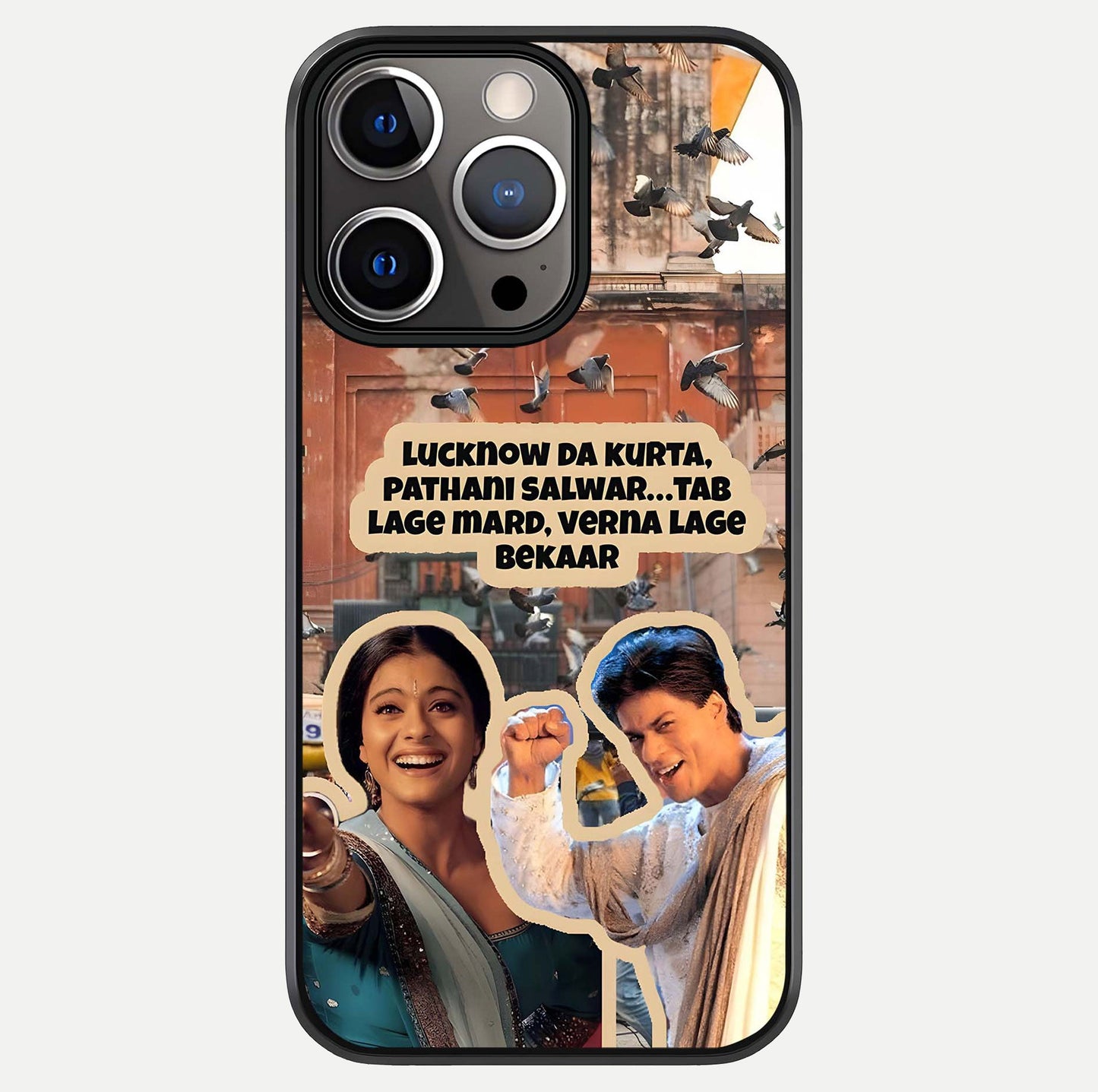 Desi Retro Vibes Glass Case For iPhone 13 Pro by Custom World