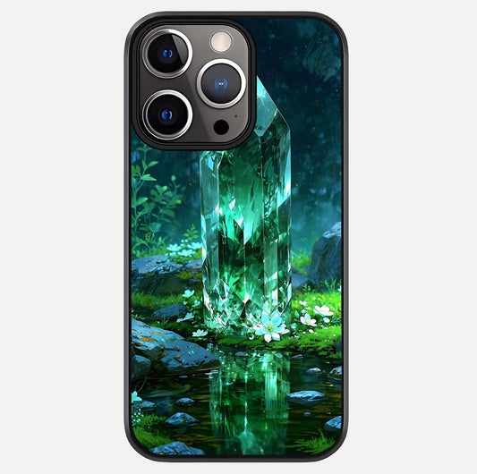 Emerald Light Crystal Glass Case For iPhone 13 Pro by Custom World