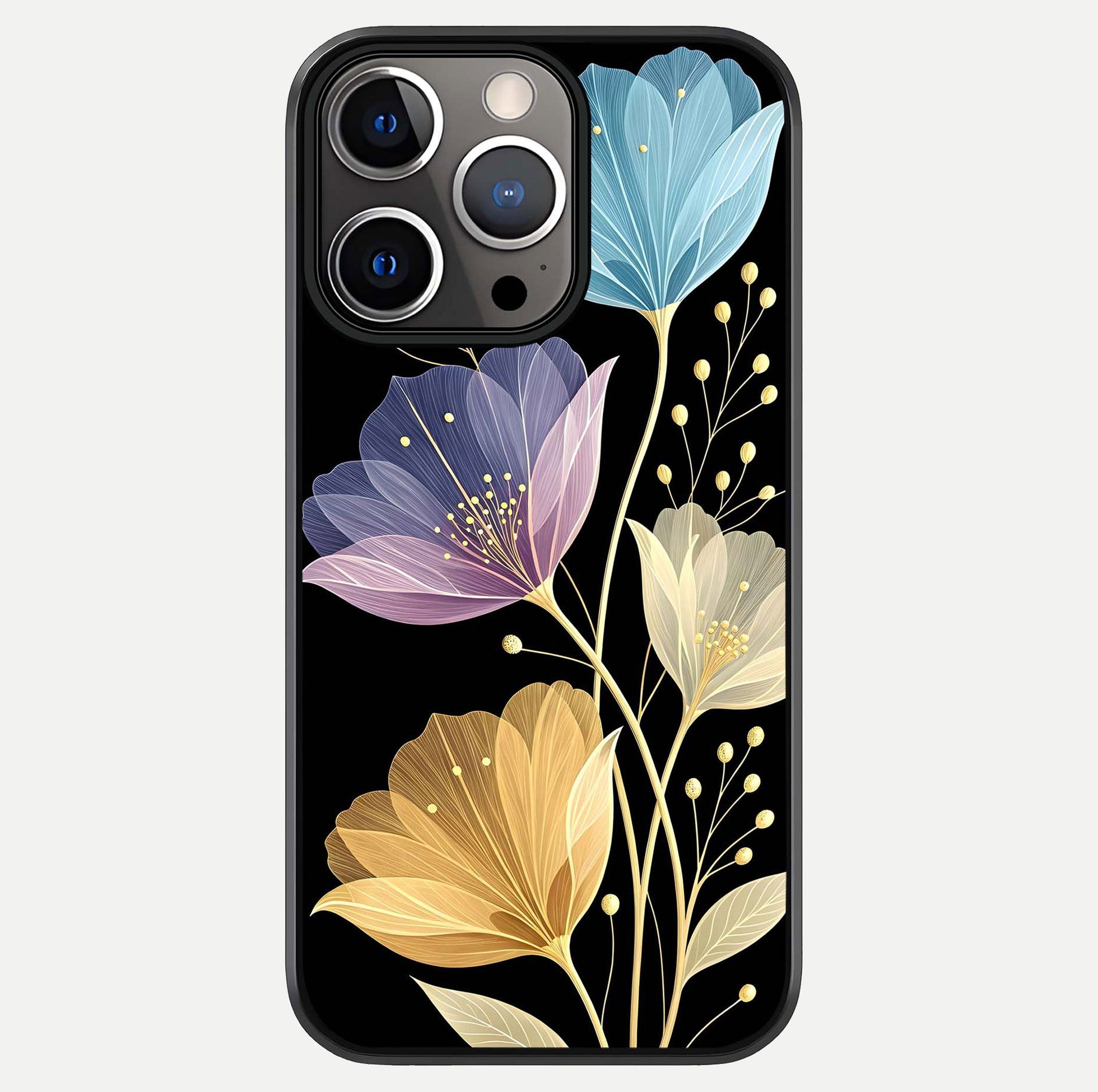 Flower Bloom Glow Glass Case For iPhone 13 Pro by Custom World