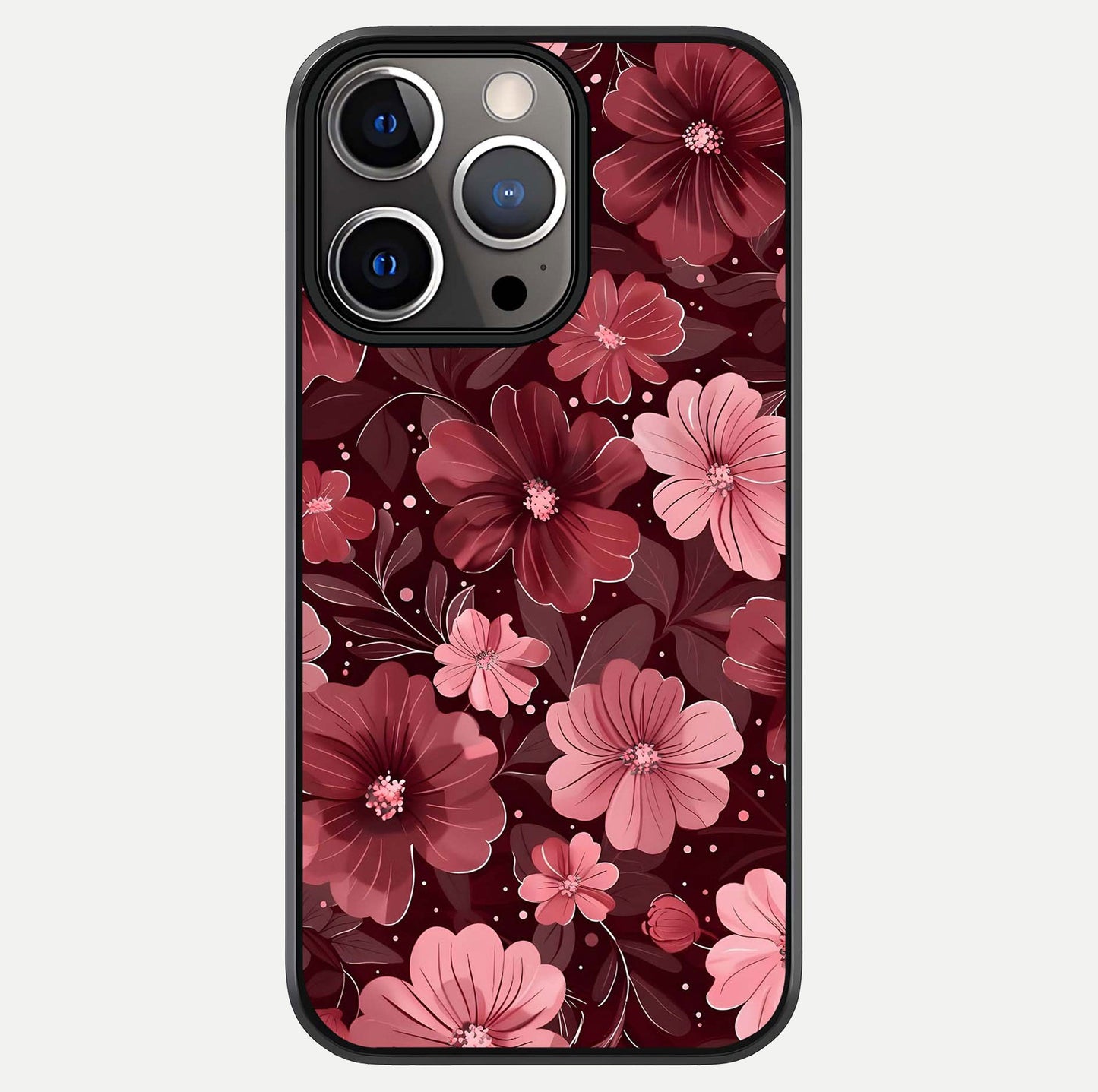 Flower Blush Bloom Glass Case For iPhone 13 Pro by Custom World