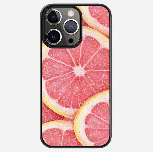 Glitter Grapefruit Glass Case For iPhone 13 Pro by Custom World