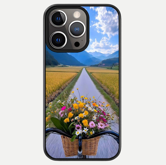 Golden Field Journey Glass Case For iPhone 13 Pro by Custom World