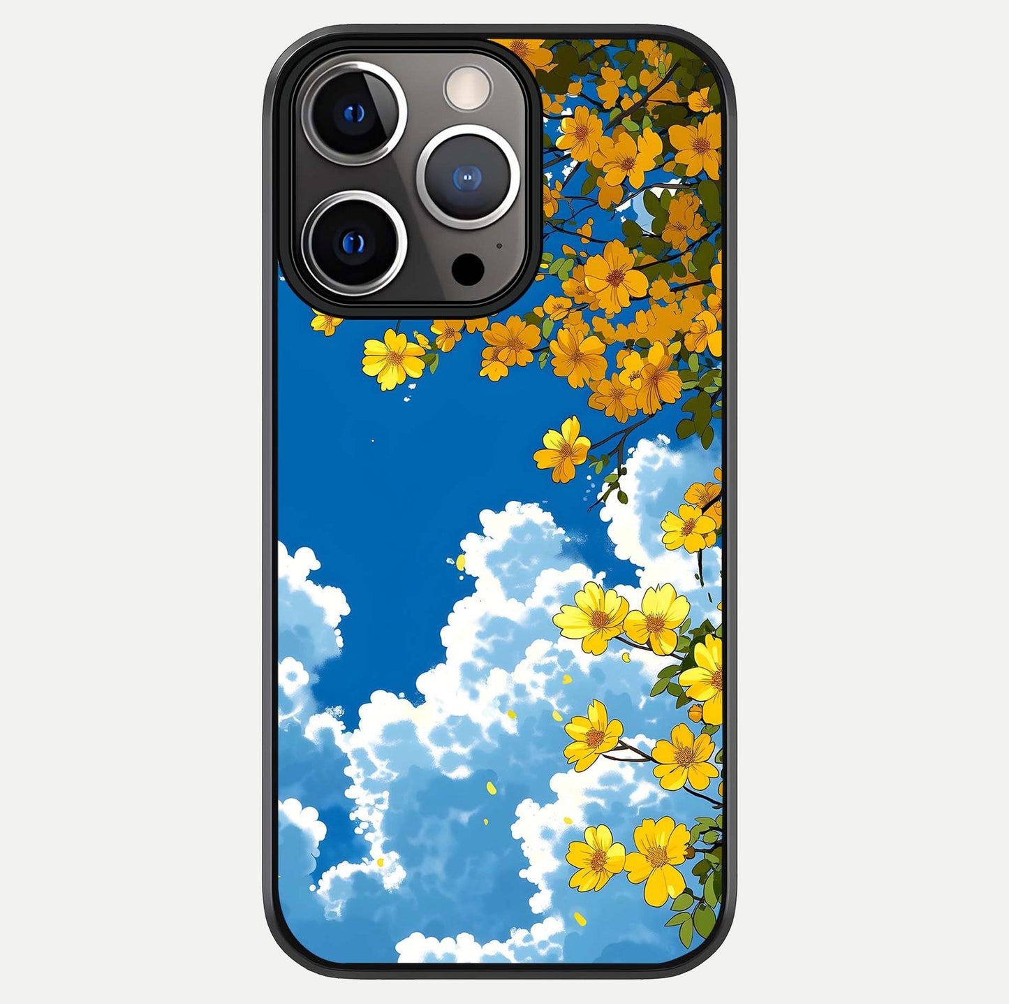 Golden Petal Sky Glass Case For iPhone 13 Pro by Custom World
